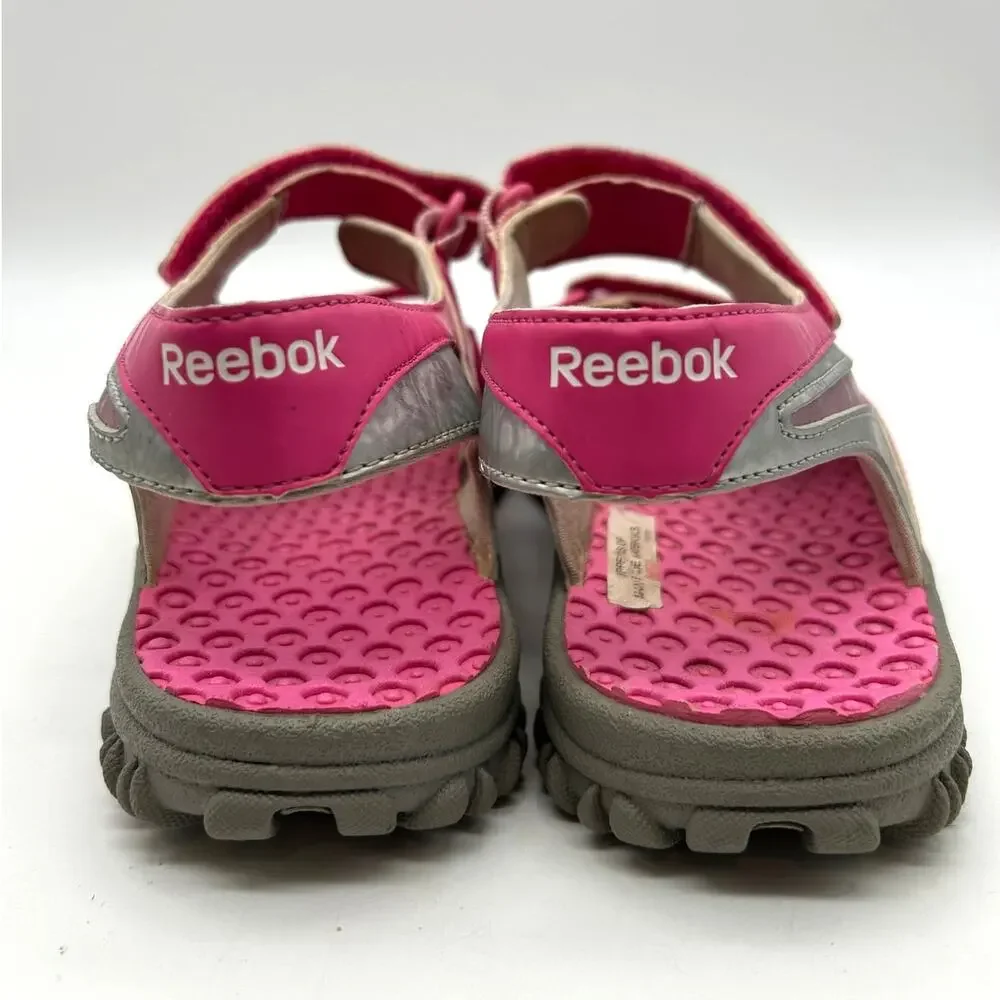 Reebok Wave Glider III Kids Sport Sandals SIZE 5 Pink Gray Hook & Loop Beach